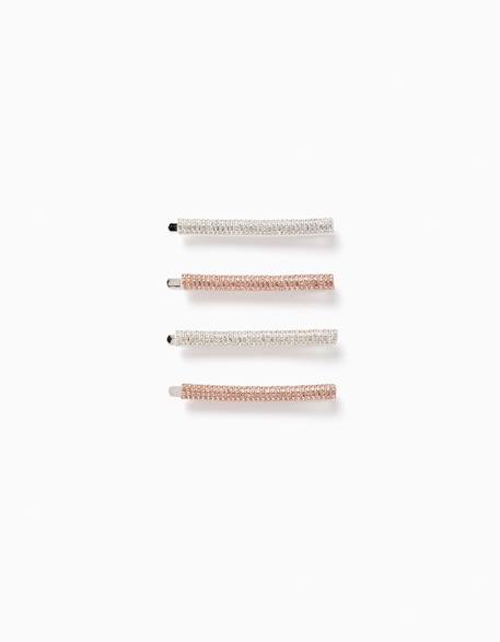 Bébé-Accessoires-Accessoires cheveux-Lot de 4 pinces à cheveux avec strass