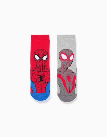 Garçon-2 chaussettes antidérapantes à imprimé spider-man