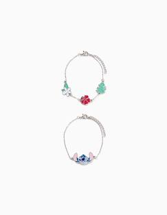 -Lot de 2 bracelets avec pendentifs stitch