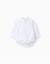 Body-chemise en coton à manches longues Beige+Bleu clair 1 - vertbaudet enfant 