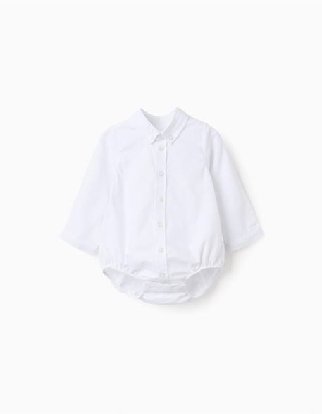 Bébé-Body-chemise en coton à manches longues