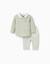 Pyjama long en coton matelassé Vert clair 1 - vertbaudet enfant 