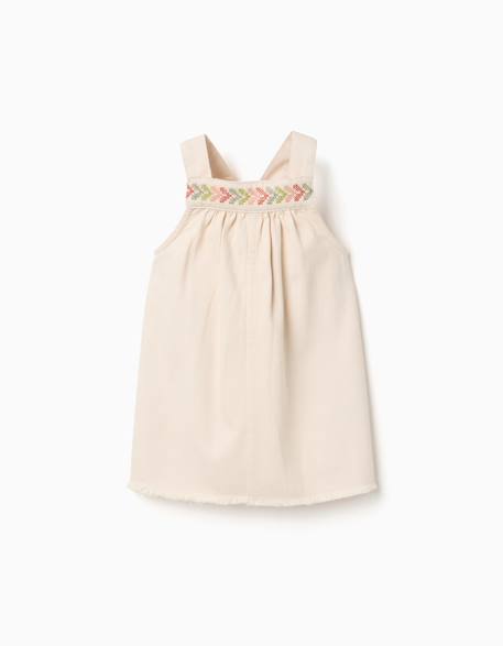 Bébé-Robe salopette en sergé avec broderie