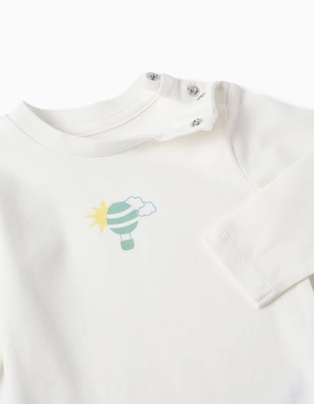 Body à manches longues avec imprimé montgolfière Blanc 3 - vertbaudet enfant 