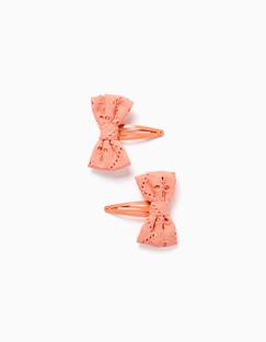 Lot de 2 pinces à nœuds en broderie anglaise  - vertbaudet enfant