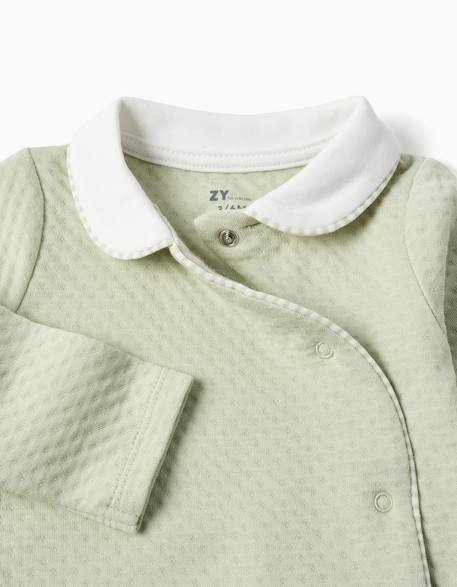 Pyjama long en coton matelassé Vert clair 3 - vertbaudet enfant 