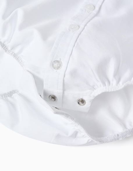Body-chemise en coton à manches longues Beige+Bleu clair 4 - vertbaudet enfant 