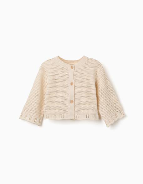Fille-Gilet en maille avec détails ajourés