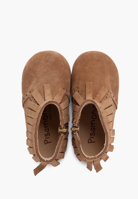 Bottes fille franges broguing fermeture éclair Camel+Gris+Taupe 17 - vertbaudet enfant 