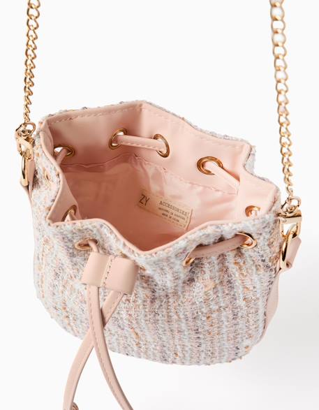 Sac seau en tweed Rose clair 4 - vertbaudet enfant 