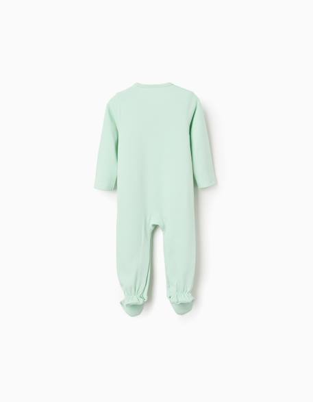 Grenouillère en coton à imprimé Vert clair 2 - vertbaudet enfant 