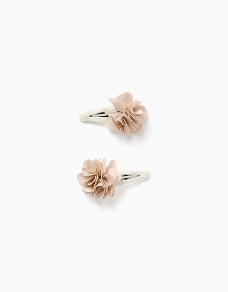 Bébé-Accessoires-Accessoires cheveux-Lot de 2 pinces à cheveux avec fleurs 3d