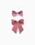 Lot de 2 pinces avec nœuds en coton Bleu+Rose 3 - vertbaudet enfant 