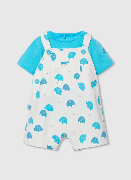 Bébé-Ensemble-Ensemble bébé salopette imprimé coton