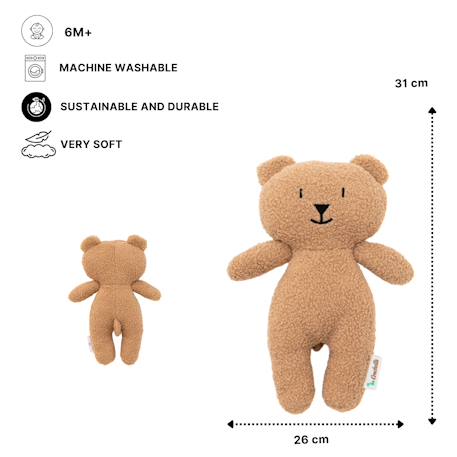 Poupée en tissu ours teddy ultra doux Light brown 6 - vertbaudet enfant 