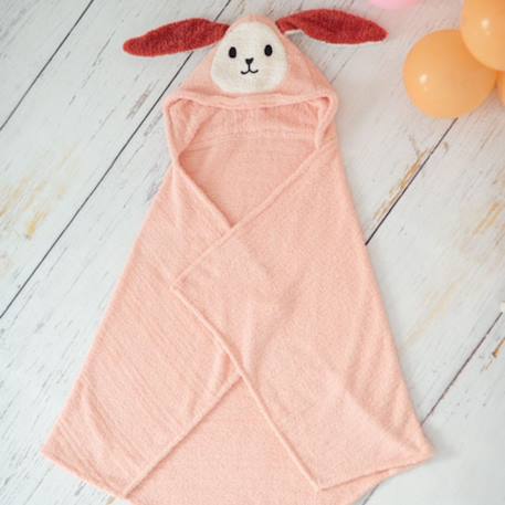 Serviette cape lapin en tissu éponge doux Pink 2 - vertbaudet enfant 