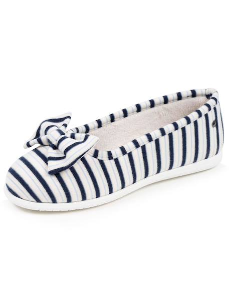Chaussons ballerines souples, ultra confortables et légers, confort technologie everywear Bleu canardfleurs+Bleu marine+Grisirisé+Rayuresbleues+Sauge+Sauge noeud irisé 24 - vertbaudet enfant 