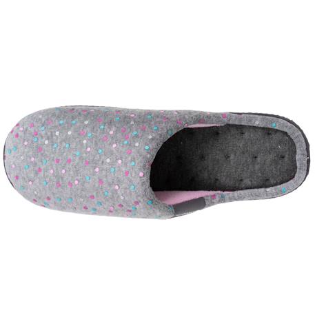 Chaussons mules velours semelle ergonomique, mousse à mémoire forme Léopard beige+Noir+Pois gris 14 - vertbaudet enfant 