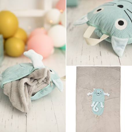 Couverture de voyage coussin chat enfant Light green 6 - vertbaudet enfant 