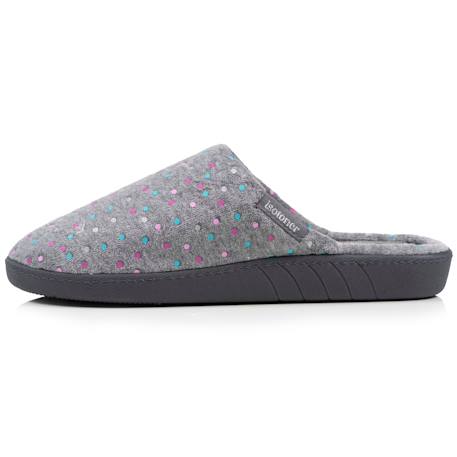 Chaussons mules velours semelle ergonomique, mousse à mémoire forme Léopard beige+Noir+Pois gris 15 - vertbaudet enfant 