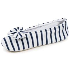 Vêtements de grossesse-Chaussons ballerines ultra confortables, semelle en cuir, détail grand nœud