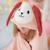 Serviette cape lapin en tissu éponge doux Pink 3 - vertbaudet enfant 