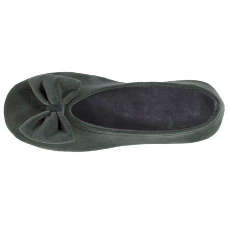 Chaussons ballerines ultra confortables, semelle en cuir, détail grand nœud Aubergine+Bleu canard+Bleu canardfleurs+Girafe+Gris chiné clair+Ivoire+Rayure marinière+Rayuresbleues+Rouge+Sauge+Vert d'eau 56 - vertbaudet enfant 