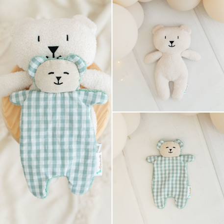 Poupée en tissu ours teddy ultra doux White and green mint 6 - vertbaudet enfant 