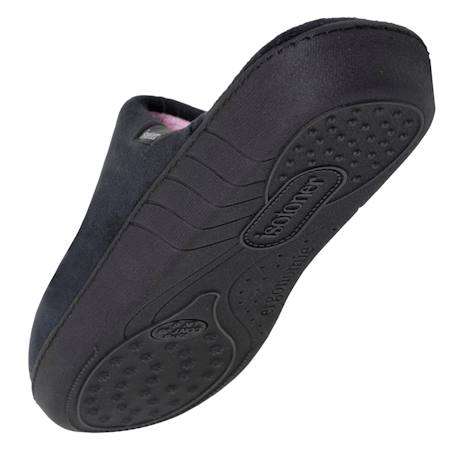 Chaussons mules velours semelle ergonomique, mousse à mémoire forme Léopard beige+Noir+Pois gris 11 - vertbaudet enfant 