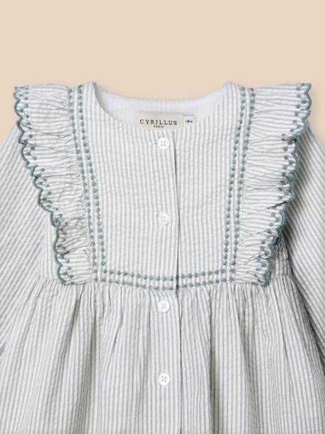 Robe en seersucker bébé Rayure amande 2 - vertbaudet enfant 