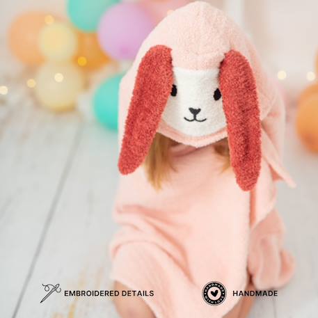 Serviette cape lapin en tissu éponge doux Pink 4 - vertbaudet enfant 