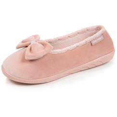 Vêtements de grossesse-Chaussons ballerines microvelours semelle ergonomique mousse à mémoire forme