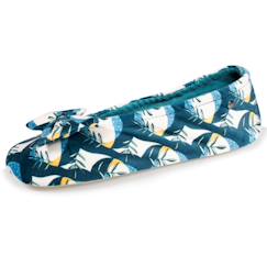 Vêtements de grossesse-Chaussons ballerines grand nœud et semelle en cuir