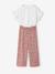 Ensemble T-shirt pantalon large fille blush+écru 8 - vertbaudet enfant 