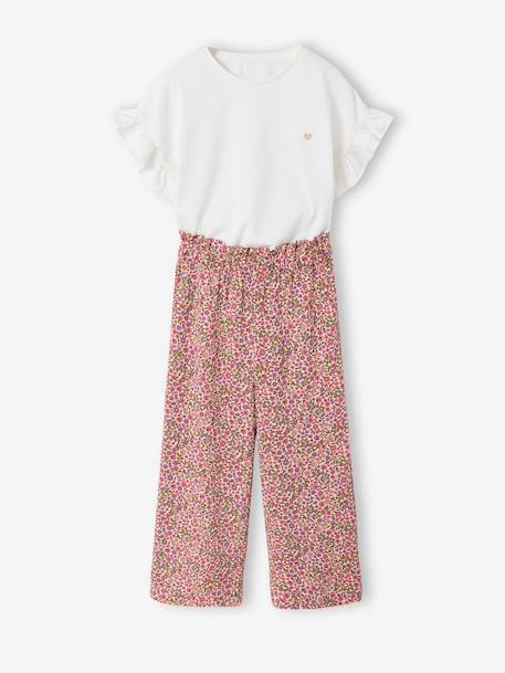 Fille-Ensemble T-shirt pantalon large fille