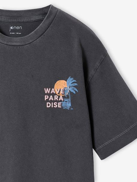 T-shirt oversize garçon coton anthracite+vieux rose 2 - vertbaudet enfant 