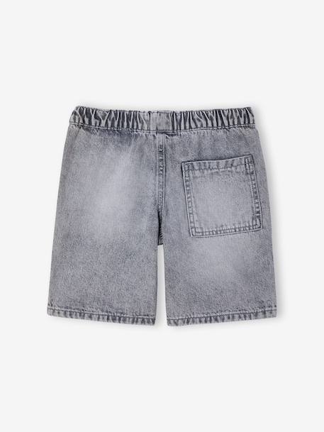 Bermuda garçon jean facile à enfiler bleu imprimé+denim gris+double stone+rayé bleu+stone 11 - vertbaudet enfant 