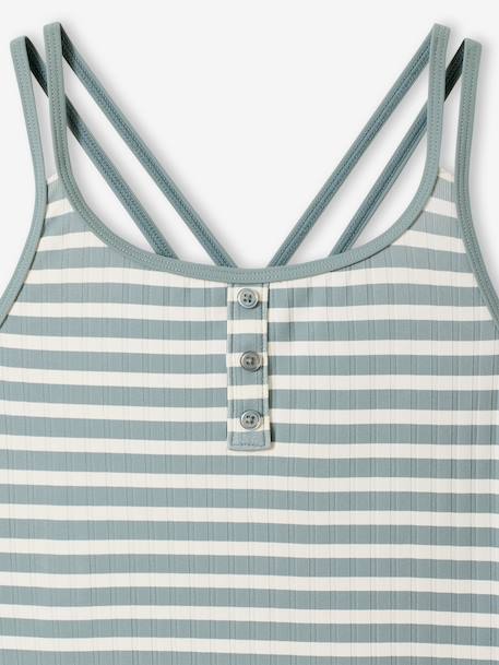 Maillot de bain 1 pièce rayures vert sauge 3 - vertbaudet enfant 