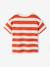 Tee-shirt garçon larges rayures motif poitrine orange+rayé vert 2 - vertbaudet enfant 