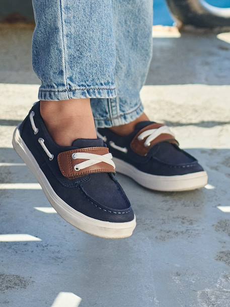 Chaussures bateau enfant garçon à scratch marine 1 - vertbaudet enfant 