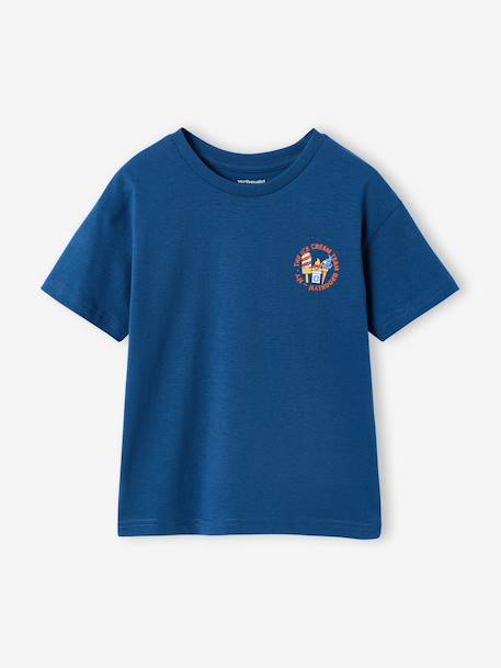 T-shirt garçon motifs devant et dos anthracite+blanc+bleu ciel+bleu océan 27 - vertbaudet enfant 