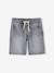 Bermuda garçon jean facile à enfiler bleu imprimé+denim gris+double stone+rayé bleu+stone 9 - vertbaudet enfant 