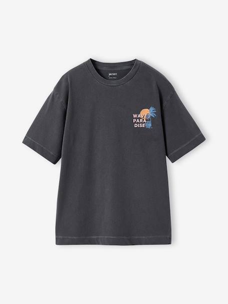 T-shirt oversize garçon coton anthracite+vieux rose 4 - vertbaudet enfant 