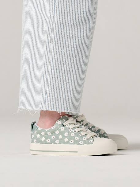Baskets fille en toile fantaisie blush+vert imprimé 9 - vertbaudet enfant 