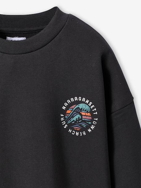 Sweat garçon col rond oversize anthracite 3 - vertbaudet enfant 