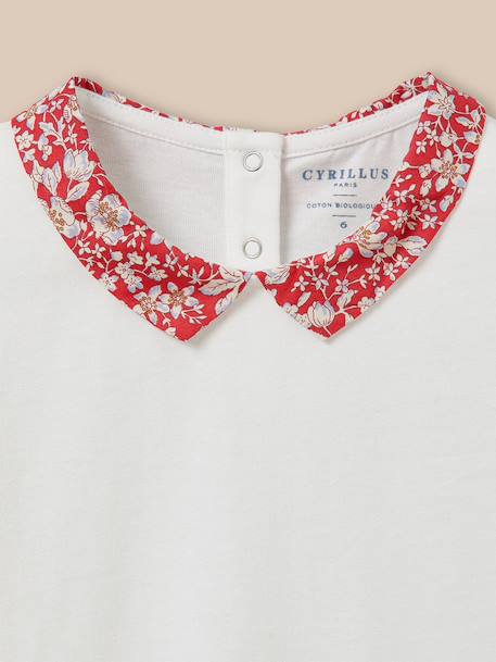 T-shirt col en tissu liberty  - coton biologique Liberty clara bell+Liberty lizzy 5 - vertbaudet enfant 
