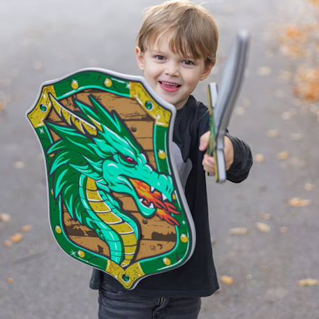 Bouclier de chevalier dragon vert en mousse Vert 3 - vertbaudet enfant 