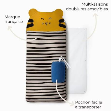 Sac de couchage tigre (7-10 ans) Beige 1 - vertbaudet enfant 