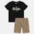 Ensemble  fille -  t-shirt manches courtes et short motif léopard Blanc+Noir+Rosatre 9 - vertbaudet enfant 