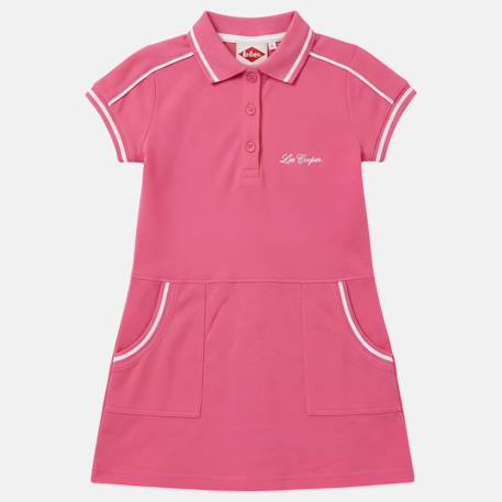 Robe  fille  style polo manches courtes Marine+Rose+Rose clair 7 - vertbaudet enfant 